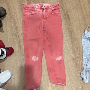 Pilcro pink high rise slim jeans